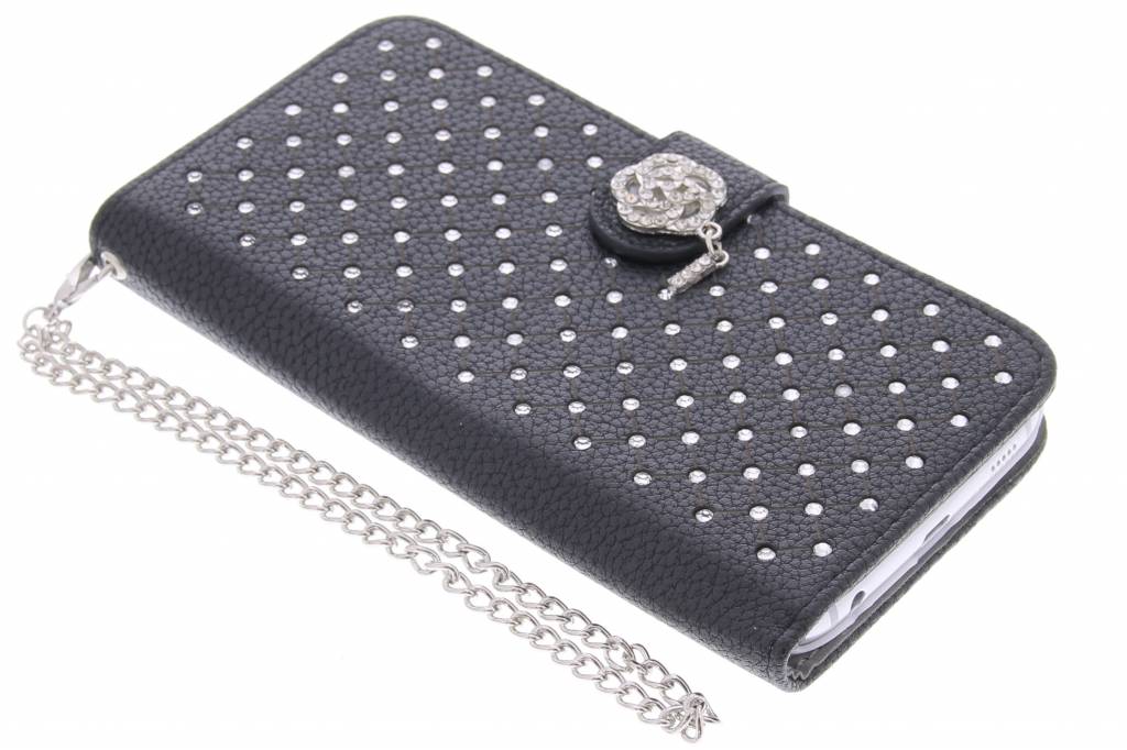 Image of Zwarte chique strass booktype hoes voor de Samsung Galaxy S6