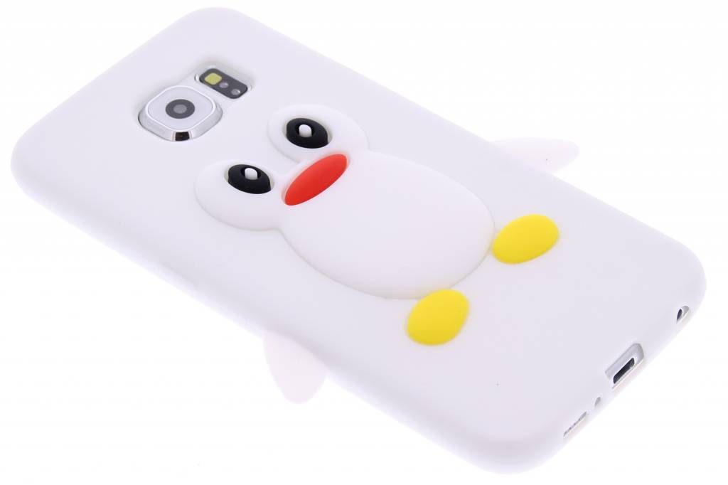 Image of Wit pinguin siliconen hoesje voor de Samsung Galaxy S6