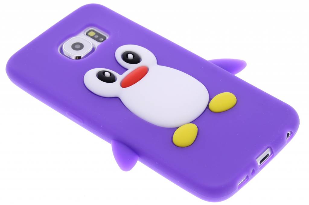 Image of Paars pinguin siliconen hoesje voor de Samsung Galaxy S6