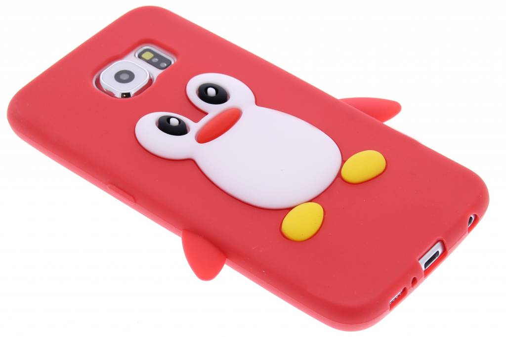 Image of Rood pinguin siliconen hoesje voor de Samsung Galaxy S6