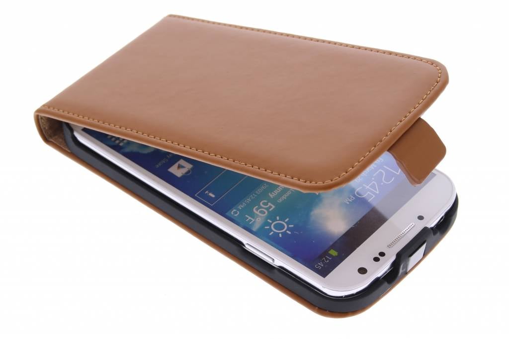 Image of Luxe Flipcase voor de Samsung Galaxy S4 - Bruin