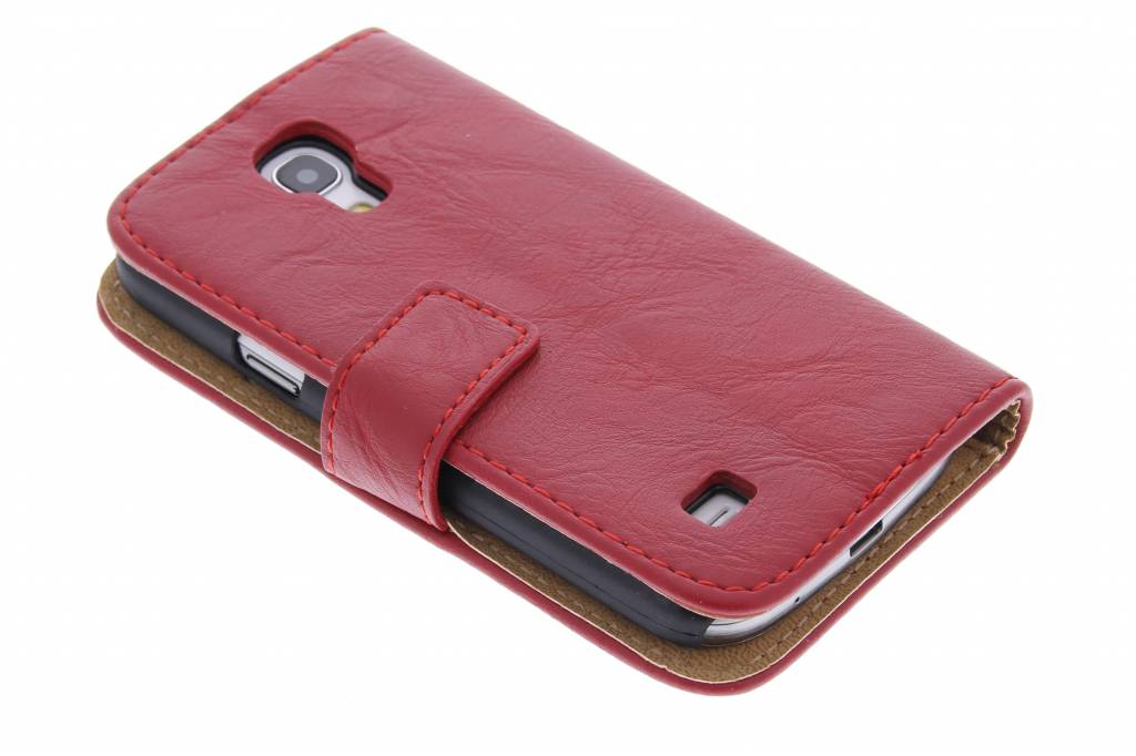 Image of Rode kreukellederen booktype hoes voor de Samsung Galaxy S4 Mini