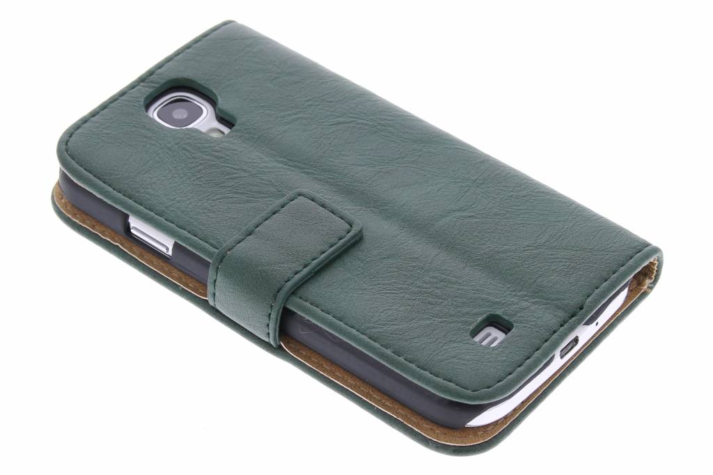 Image of Groene kreukellederen booktype hoes voor de Samsung Galaxy S4