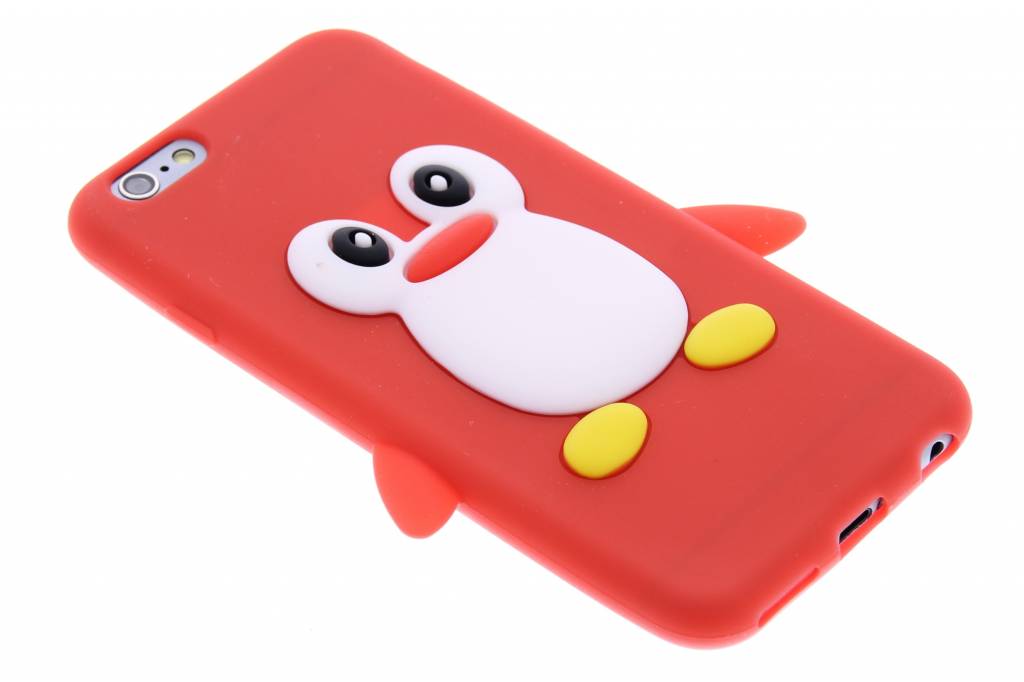 Image of Rood pinguin siliconen hoesje voor de iPhone 6 / 6s