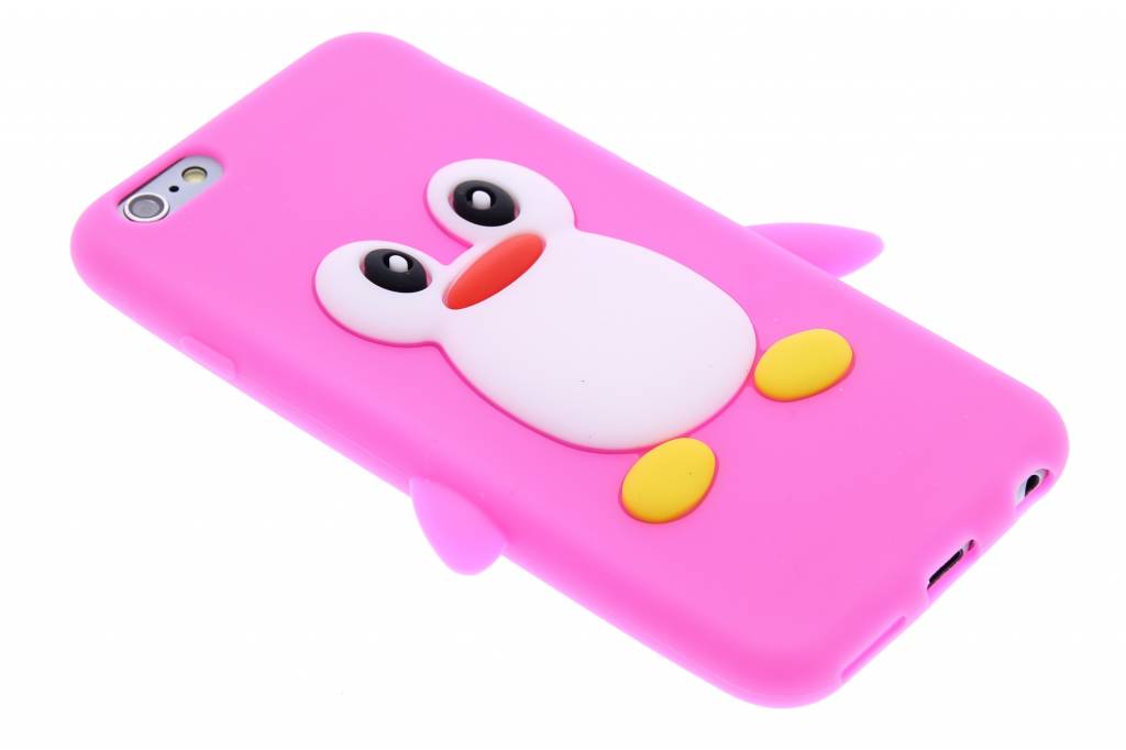 Image of Fuchsia pinguin siliconen hoesje voor de iPhone 6 / 6s