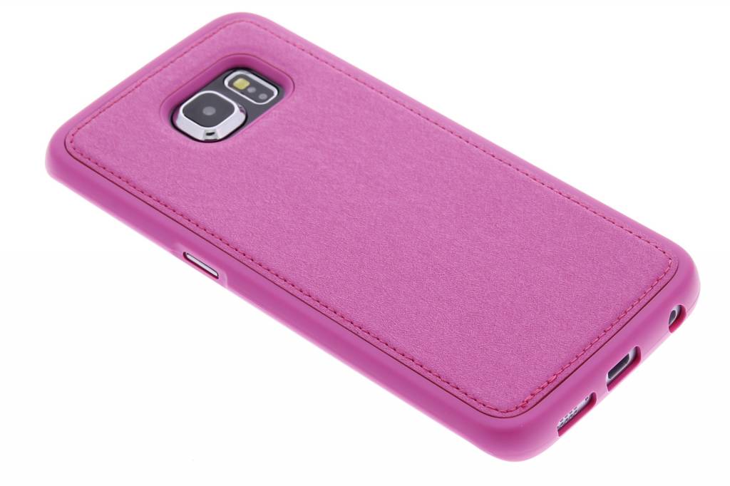 Image of Fuchsia lederen TPU case voor de Samsung Galaxy S6 Edge