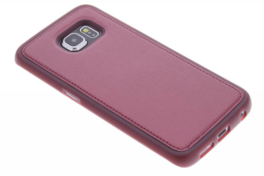 Image of Bordeaux rode lederen TPU case voor de Samsung Galaxy S6 Edge