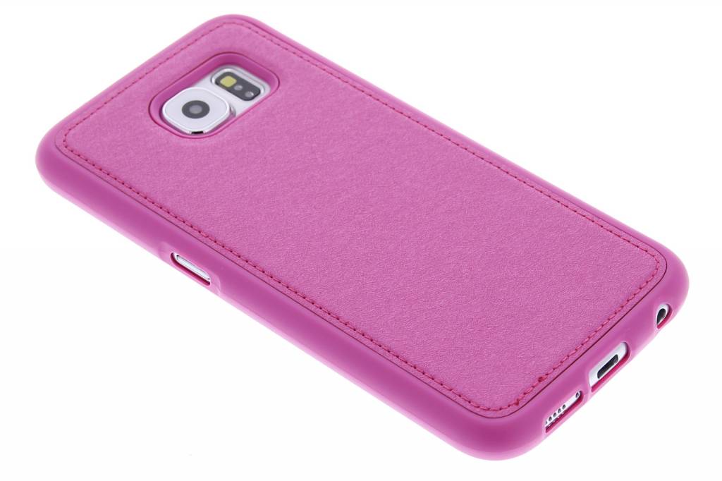 Image of Fuchsia lederen TPU case voor de Samsung Galaxy S6