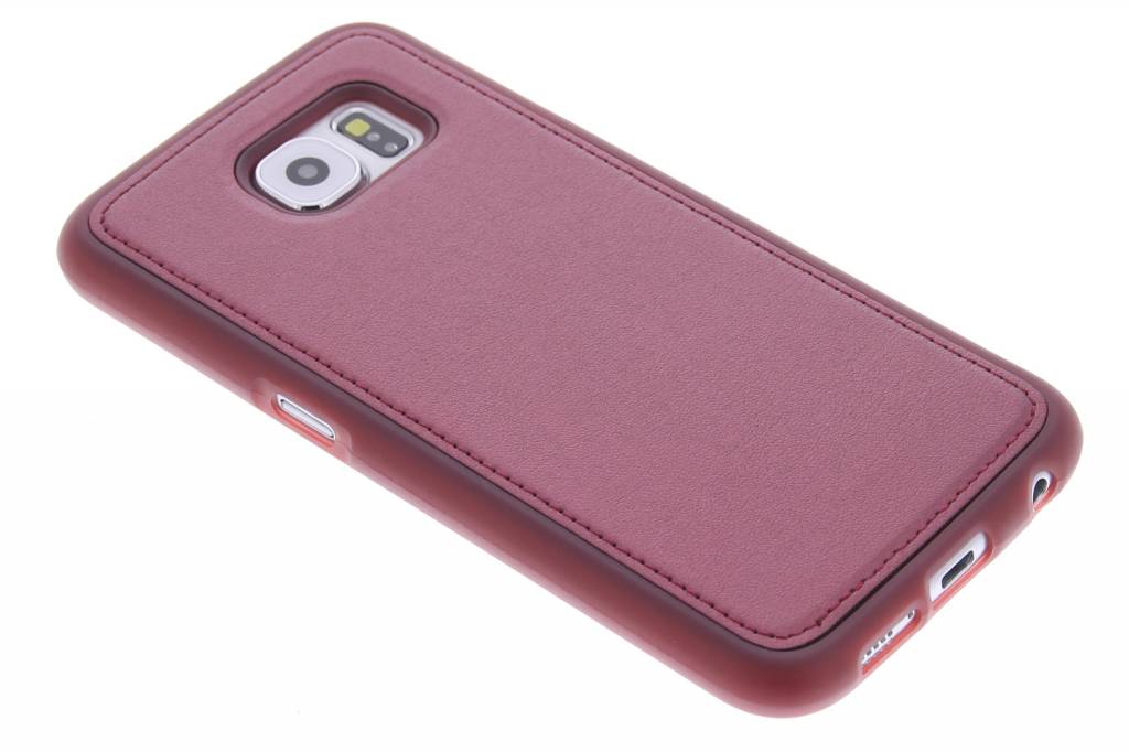 Image of Bordeaux rode lederen TPU case voor de Samsung Galaxy S6