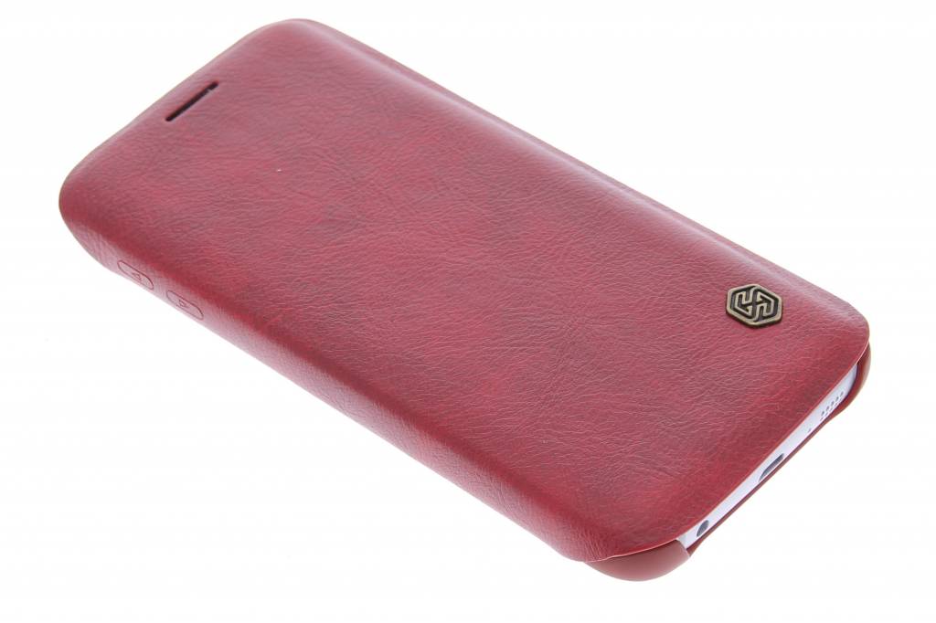 Image of Qin Leather slim booktype hoes voor de Samsung Galaxy S6 Edge - rood