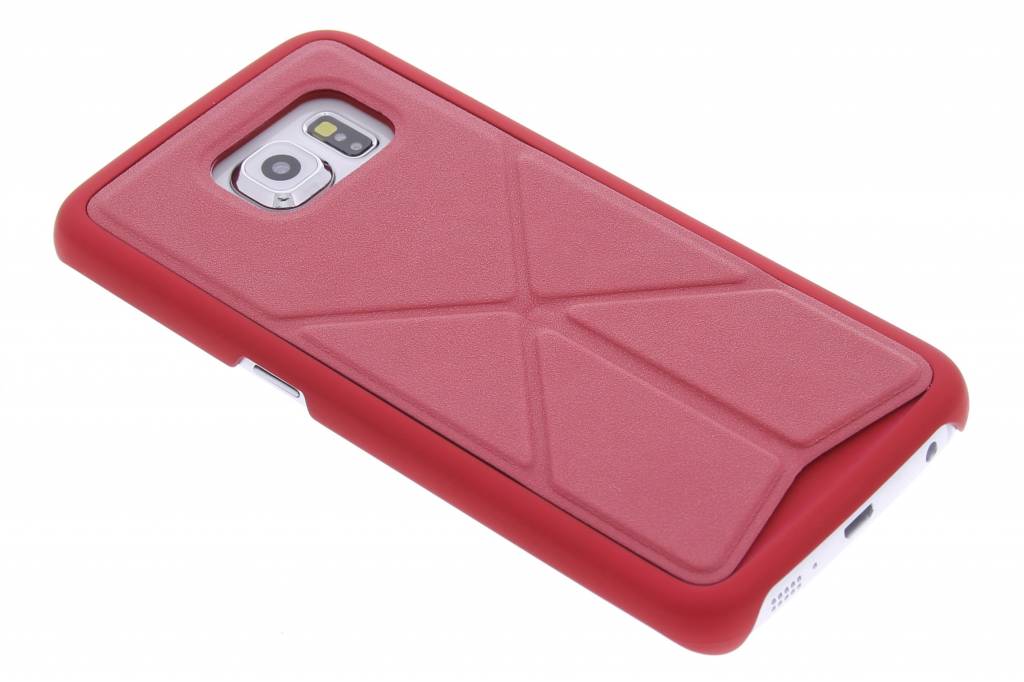 Image of Rood hardcase hoesje met standaard voor de Samsung Galaxy S6 Edge