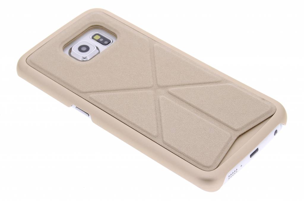 Image of Goud hardcase hoesje met standaard voor de Samsung Galaxy S6 Edge