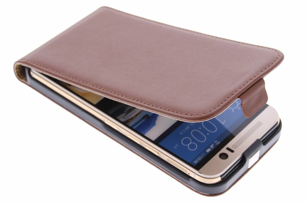 Image of Bruine luxe flipcase voor de HTC One M9