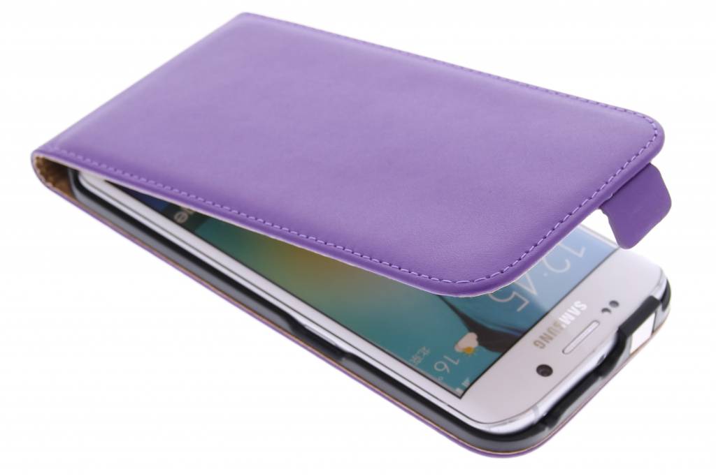 Image of Paarse luxe flipcase voor de Samsung Galaxy S6 Edge