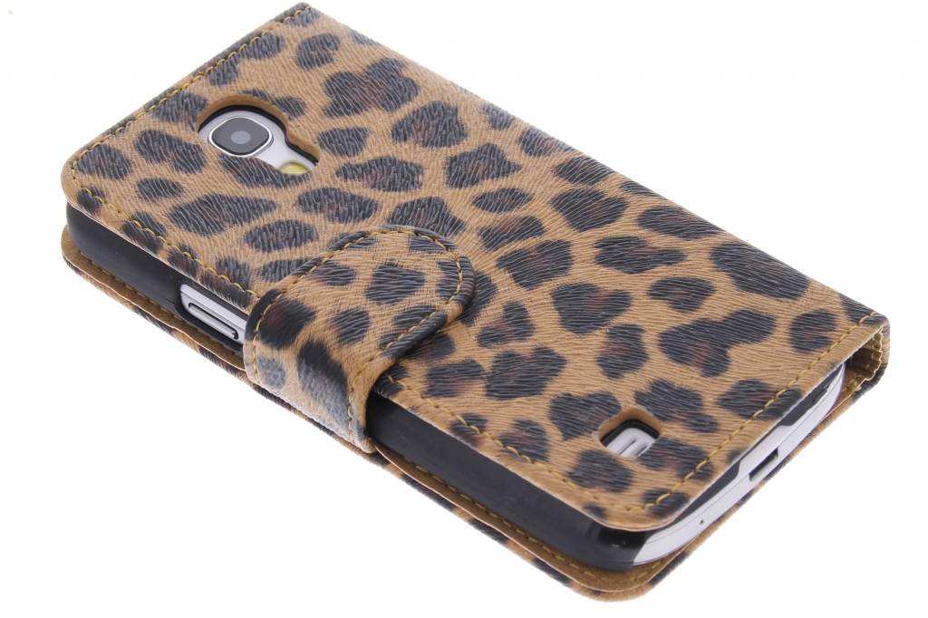 Image of Bruine luipaard booktype hoes voor de Samsung Galaxy S4 Mini