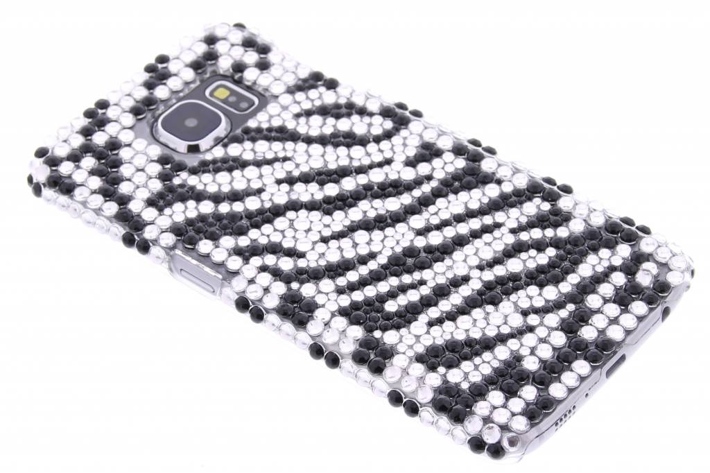 Image of Zwart/wit zebra design BlingBling hardcase hoesje voor de Samsung Galaxy S6