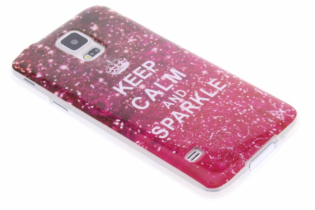 Image of Keep calm and Sparkle design TPU siliconen hoesje voor de Samsung Galaxy S5 (Plus) / Neo