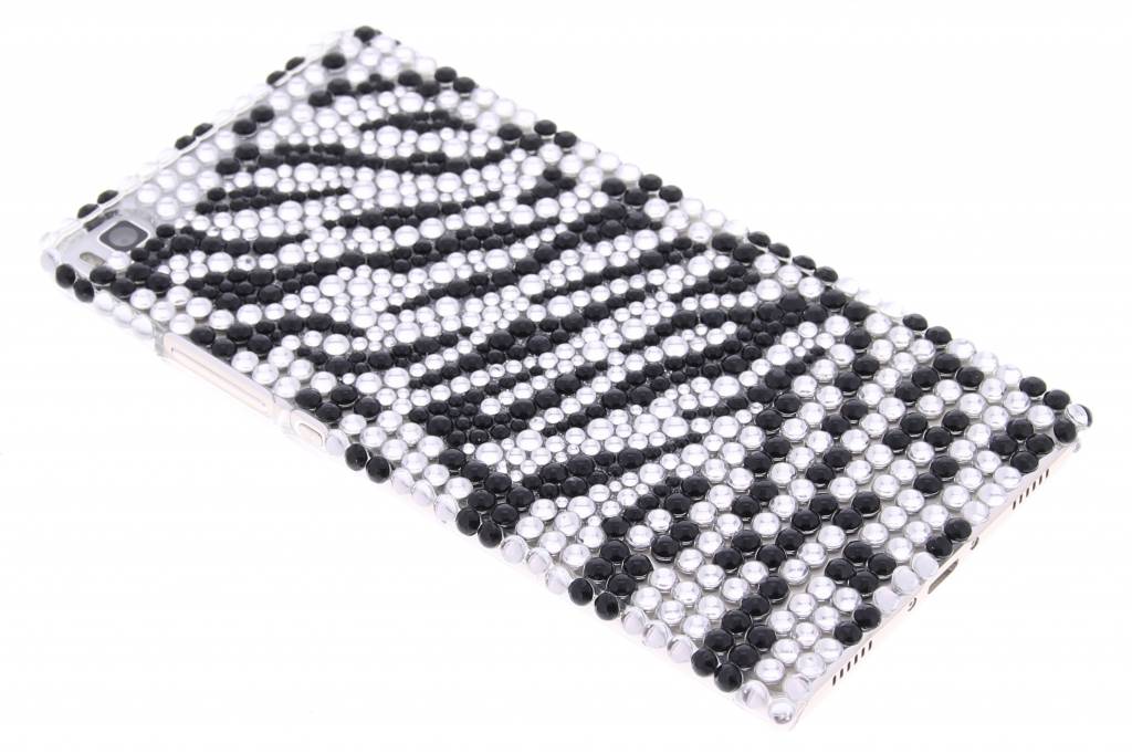 Image of Zwart/wit zebra design BlingBling hardcase hoesje voor de Huawei P8