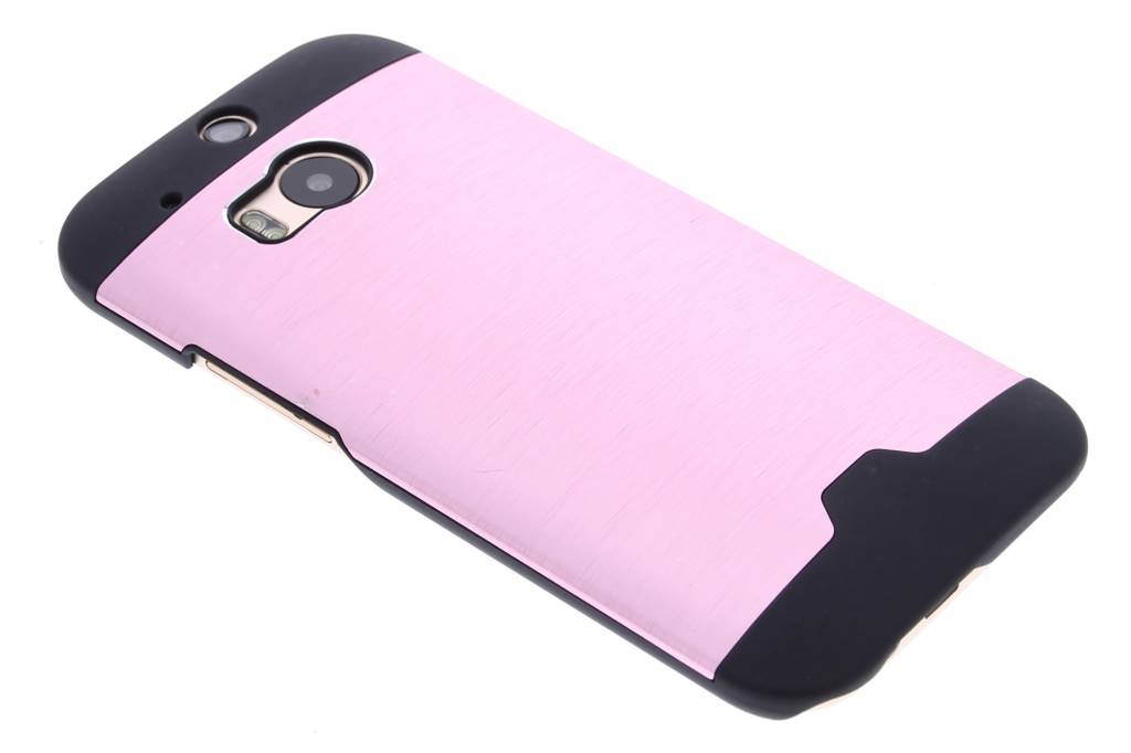 Image of Roze brushed aluminium hardcase hoesje voor de HTC One M8 / M8s