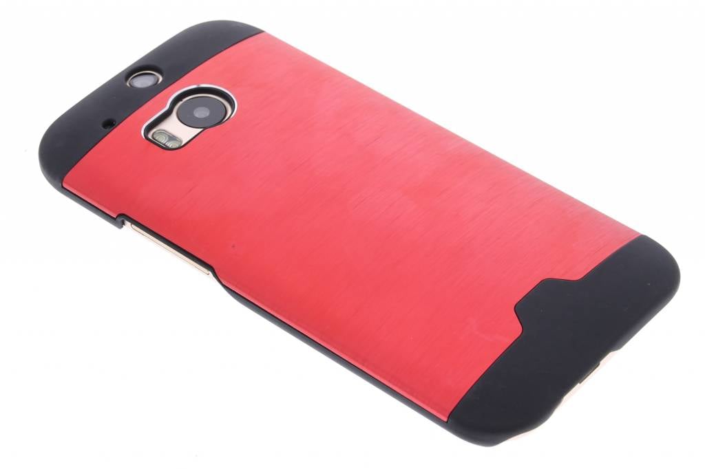 Image of Rood brushed aluminium hardcase hoesje voor de HTC One M8 / M8s