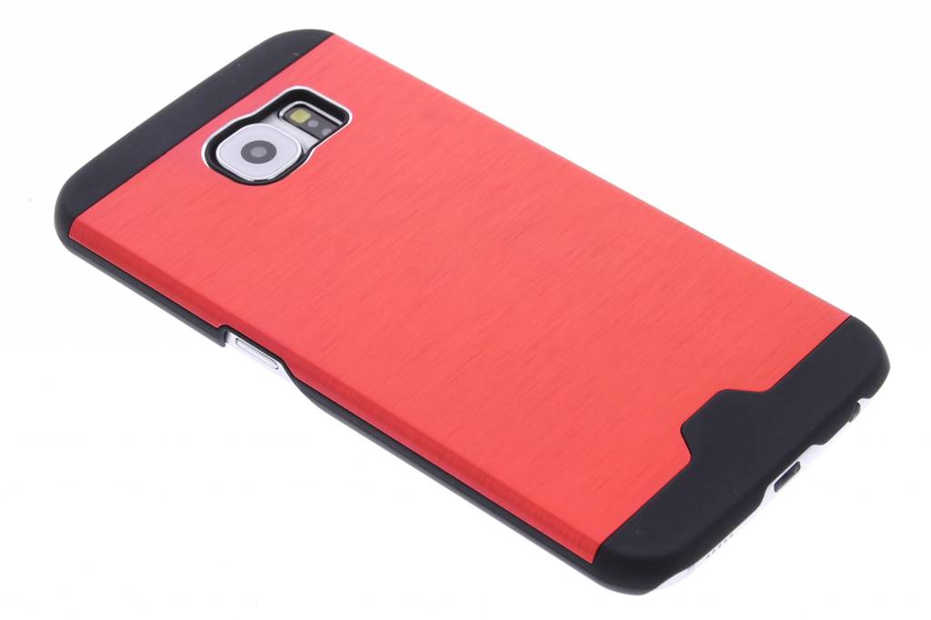 Image of Rood brushed aluminium hardcase hoesje voor de Samsung Galaxy S6