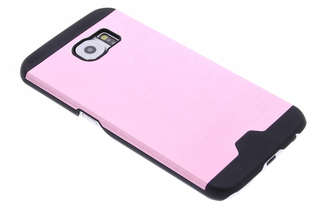 Image of Roze brushed aluminium hardcase hoesje voor de Samsung Galaxy S6