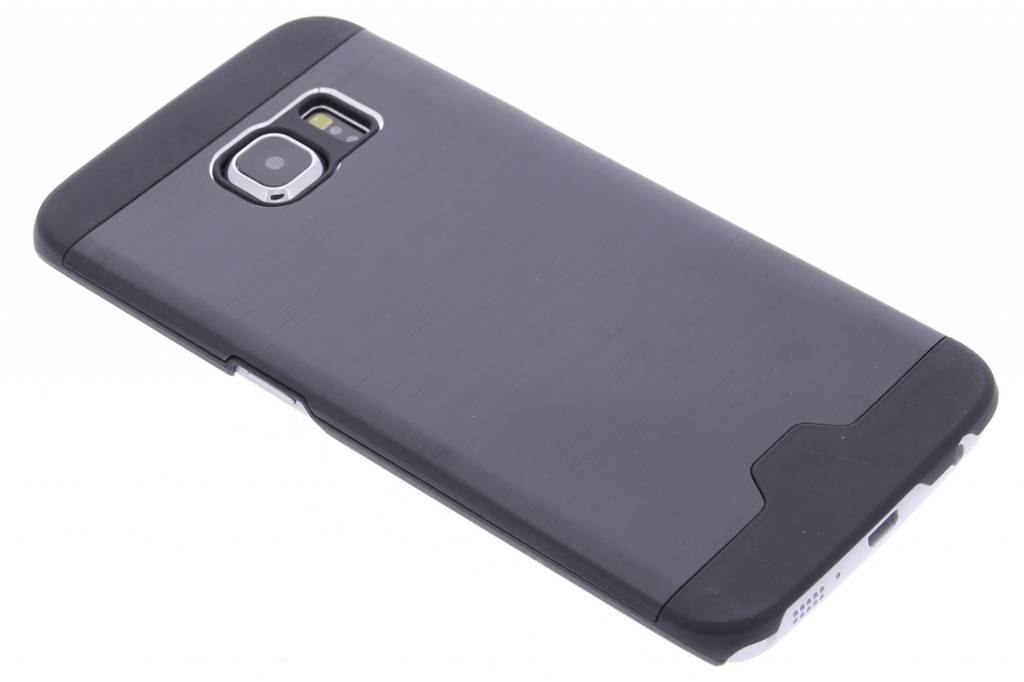 Image of Zwart brushed aluminium hardcase hoesje voor de Samsung Galaxy S6 Edge