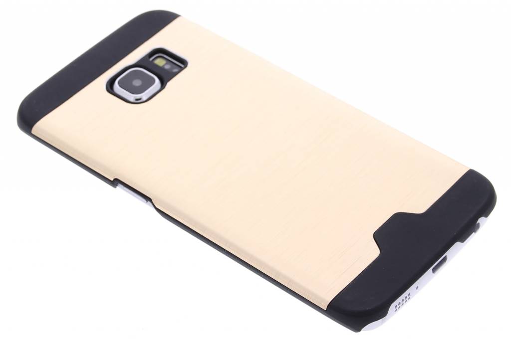 Image of Goud brushed aluminium hardcase hoesje voor de Samsung Galaxy S6 Edge