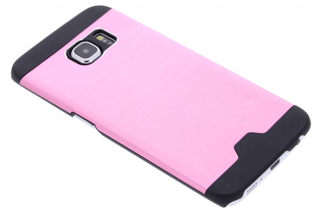 Image of Roze brushed aluminium hardcase hoesje voor de Samsung Galaxy S6 Edge