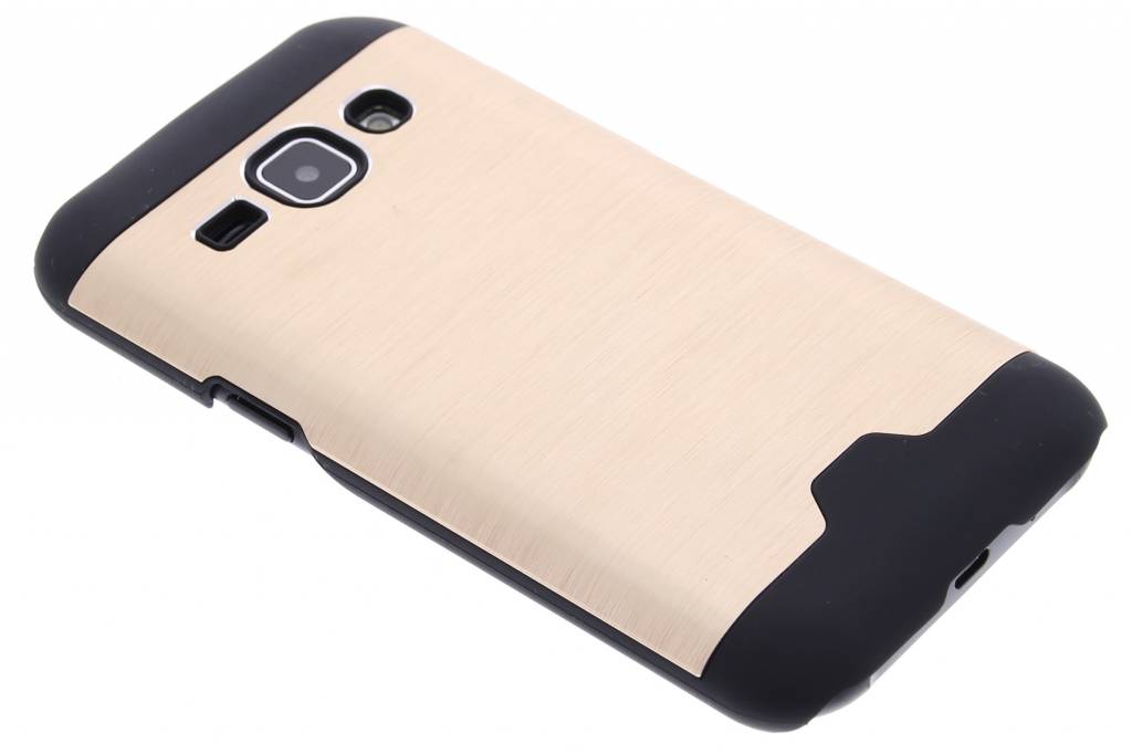 Image of Goud brushed aluminium hardcase hoesje voor de Samsung Galaxy J1