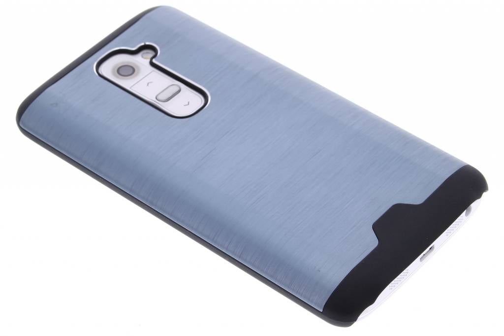 Image of Donkerblauw brushed aluminium hardcase hoesje voor de LG G2