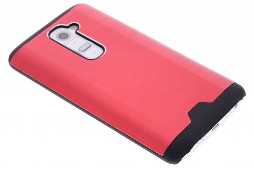 Image of Rood brushed aluminium hardcase hoesje voor de LG G2