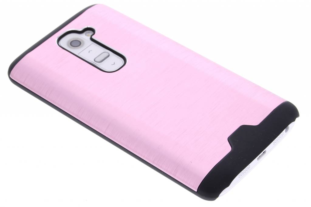 Image of Roze brushed aluminium hardcase hoesje voor de LG G2