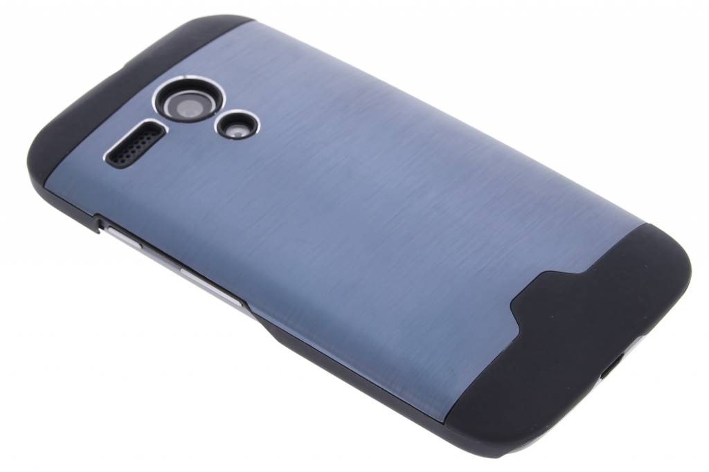 Image of Donkerblauw brushed aluminium hardcase hoesje voor de Motorola Moto G