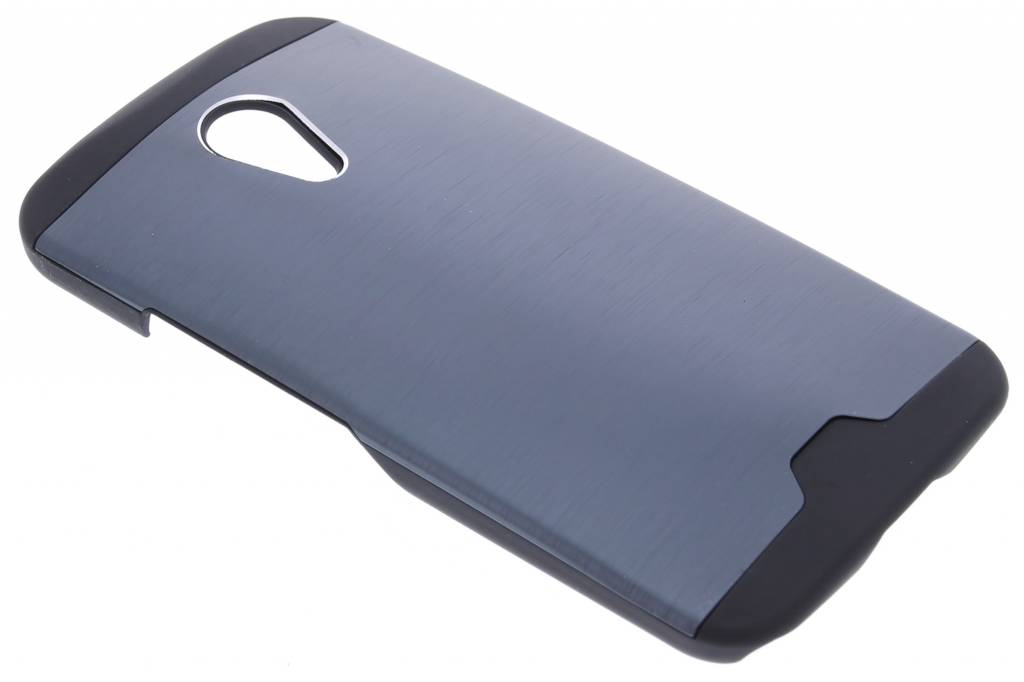 Image of Donkerblauw brushed aluminium hardcase hoesje voor de Motorola Moto G 2nd Gen 2014