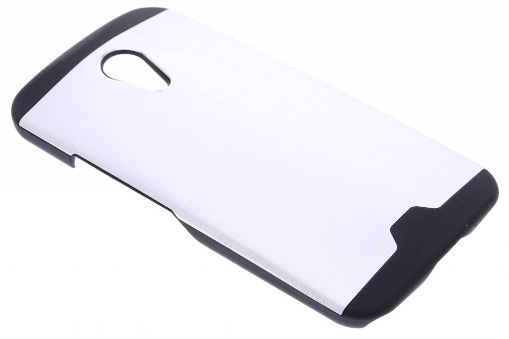 Image of Zilver brushed aluminium hardcase hoesje voor de Motorola Moto G 2nd Gen 2014