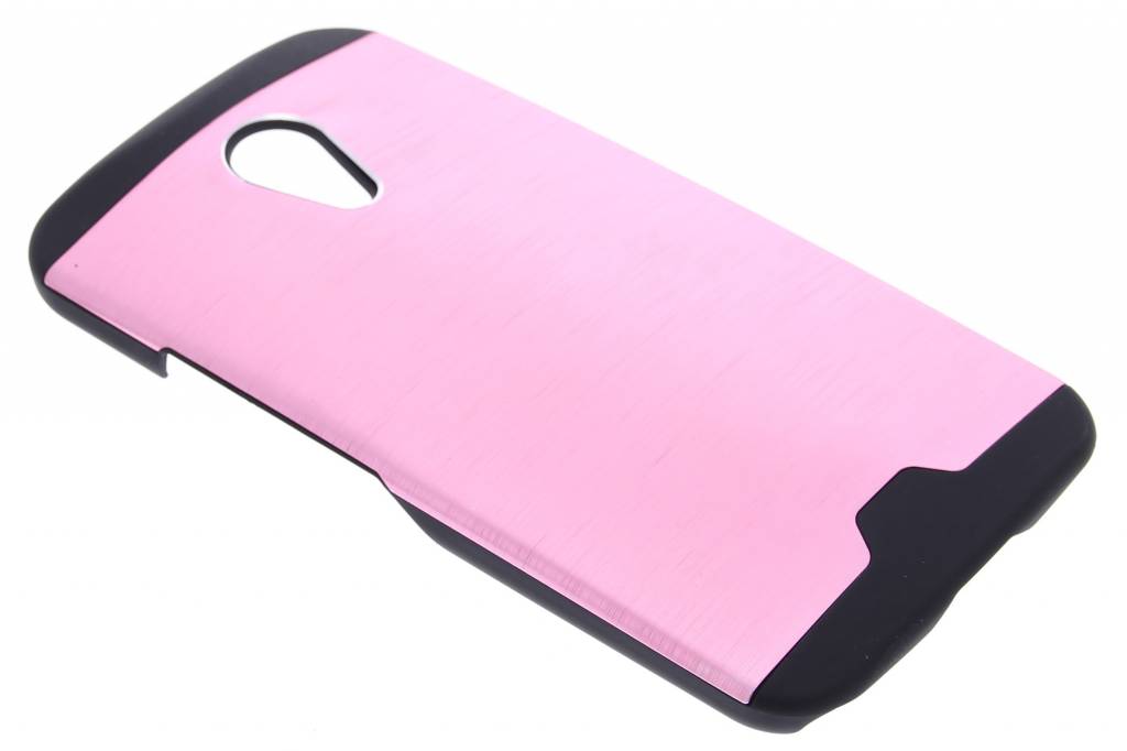 Image of Roze brushed aluminium hardcase hoesje voor de Motorola Moto G 2nd Gen 2014