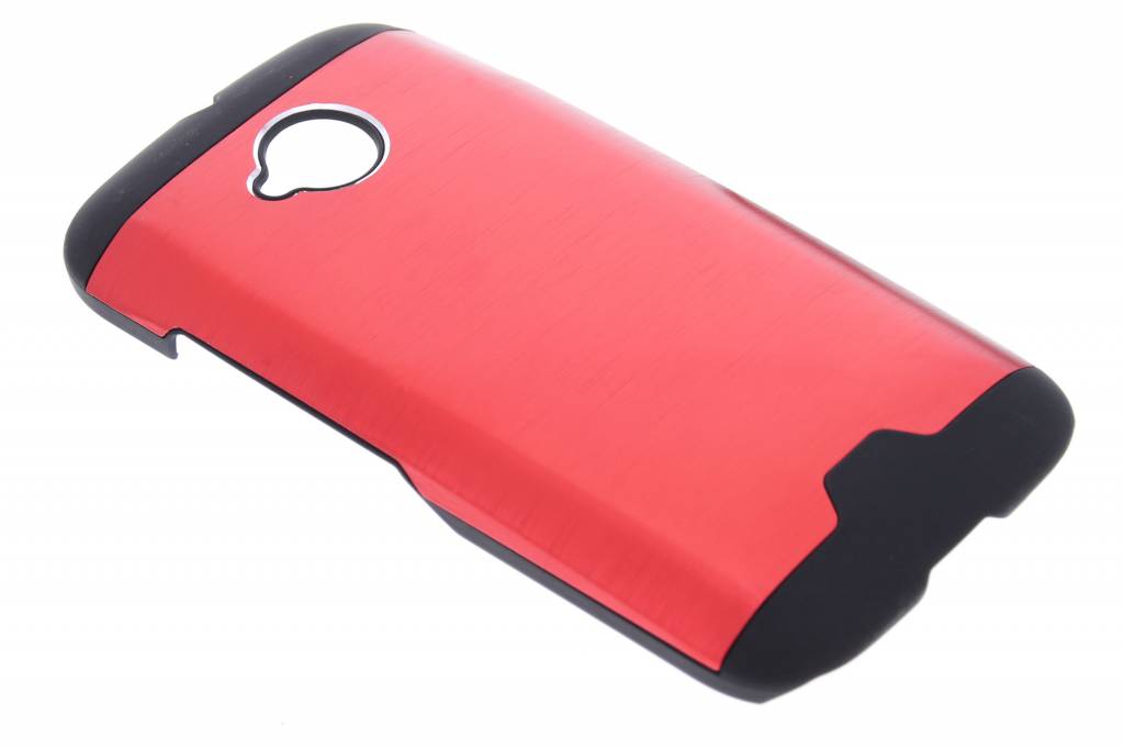 Image of Rood brushed aluminium hardcase hoesje voor de Motorola Moto E 2015