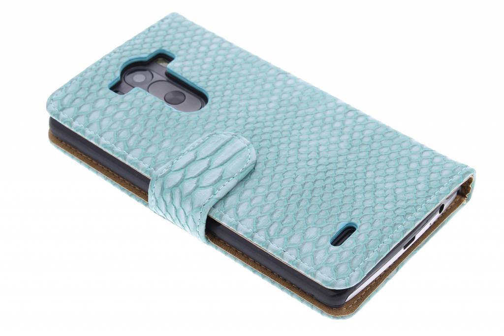 Image of Turquoise slangen booktype hoes voor de LG G3