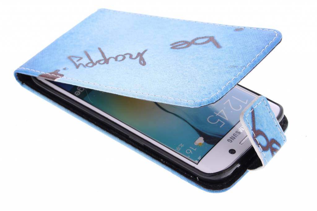 Image of Be happy design TPU flipcase voor de Samsung Galaxy S6 Edge