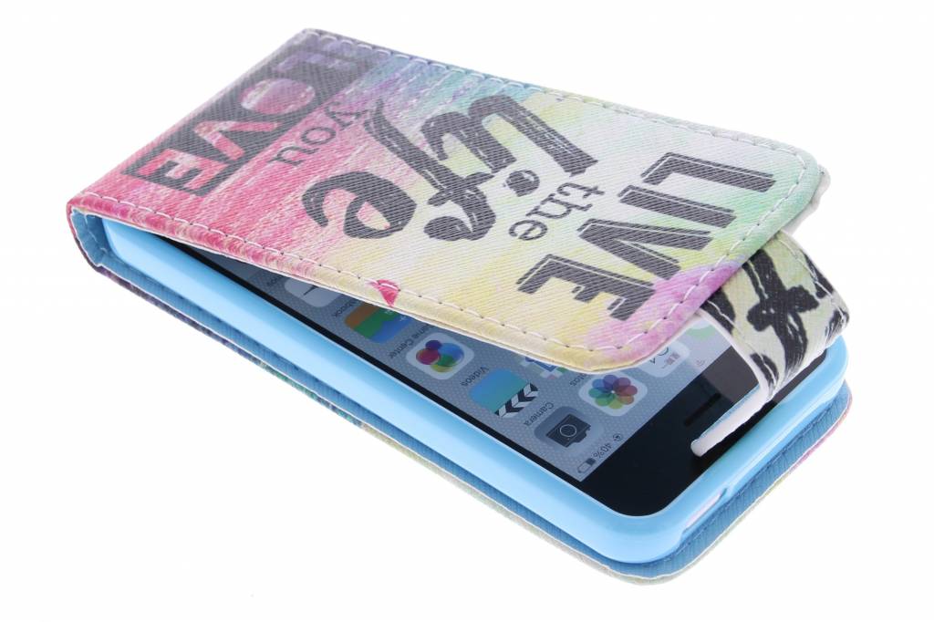 Image of Live the life design TPU flipcase voor de iPhone 5c