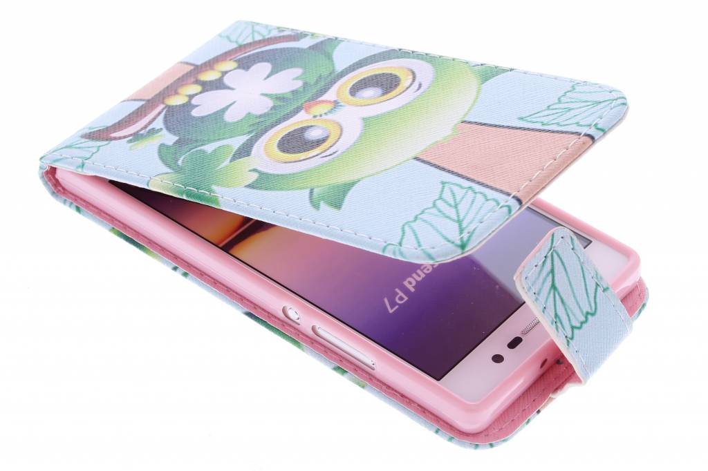 Image of Uil design TPU flipcase voor de Huawei Ascend P7