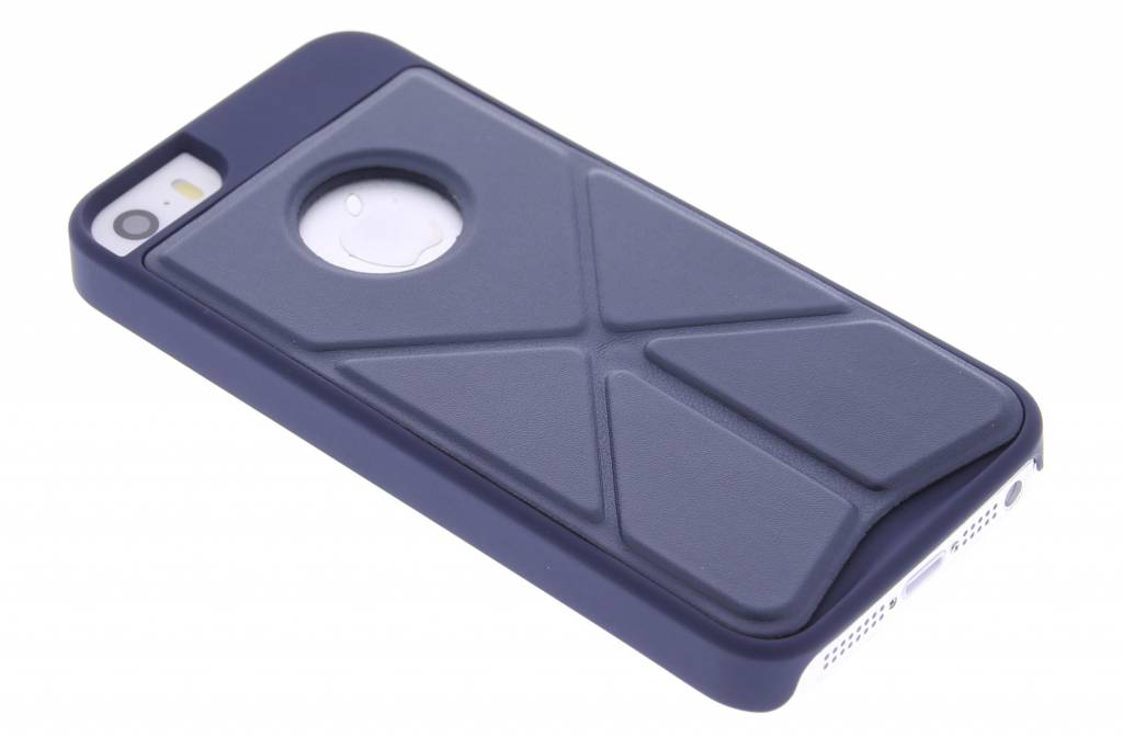 Image of Blauw hardcase hoesje met standaard voor de iPhone 5 / 5s / SE