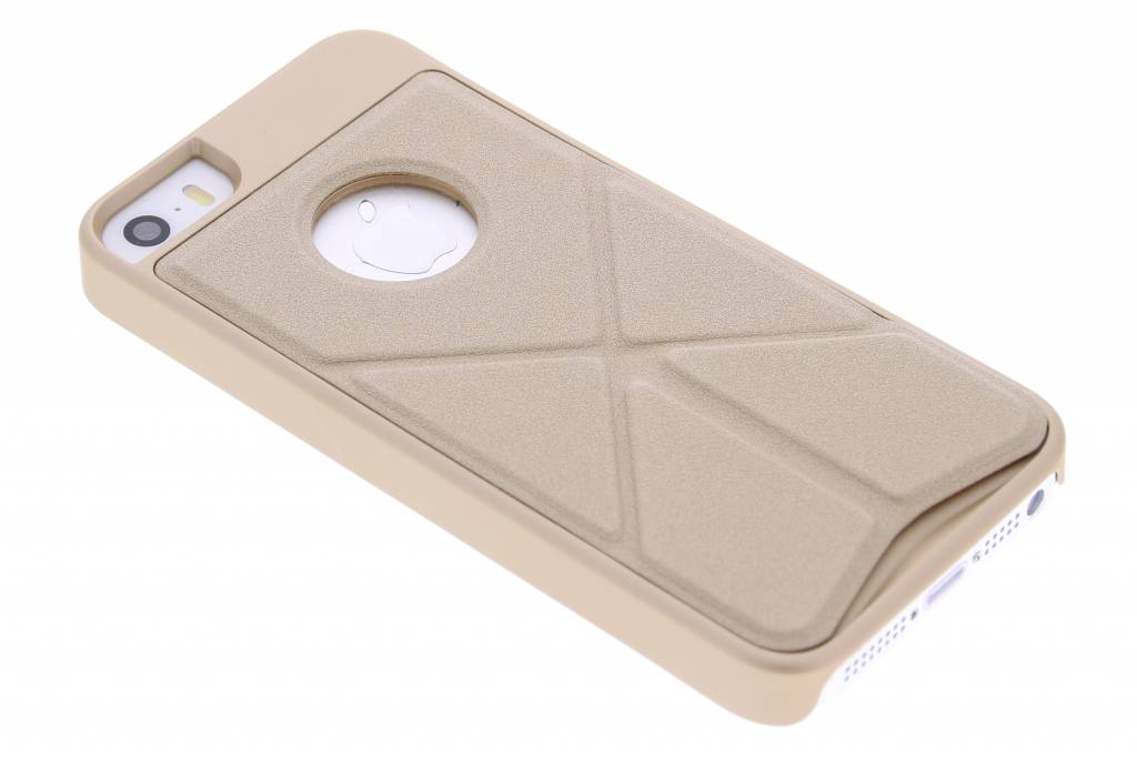 Image of Goud hardcase hoesje met standaard voor de iPhone 5 / 5s / SE