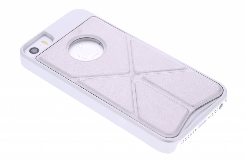 Image of Zilver hardcase hoesje met standaard voor de iPhone 5 / 5s / SE