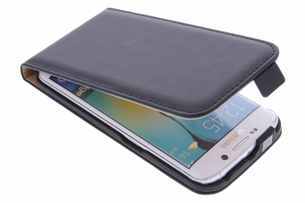 Image of Luxe Flipcase voor de Samsung Galaxy S6 Edge - Zwart