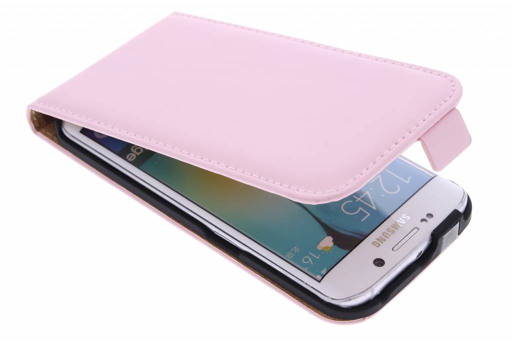 Image of Luxe Flipcase voor de Samsung Galaxy S6 Edge - Poederroze