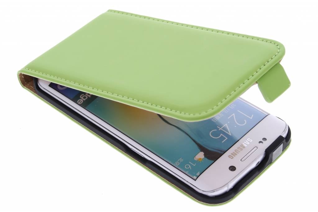 Image of Luxe Flipcase voor de Samsung Galaxy S6 Edge - Groen