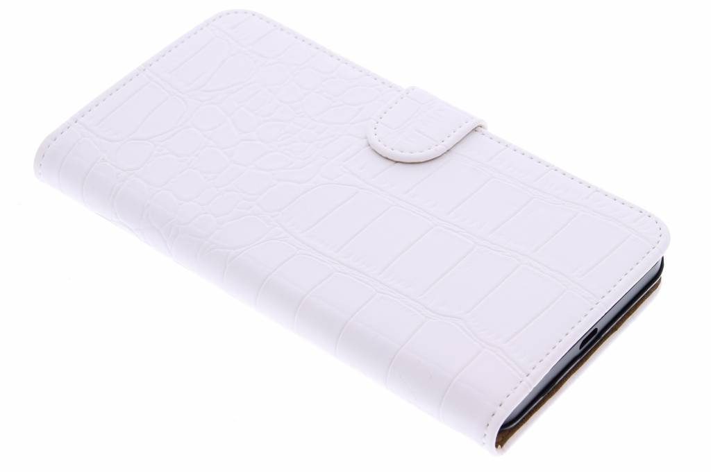 Image of Witte krokodil booktype hoes voor de Microsoft Lumia 640 XL