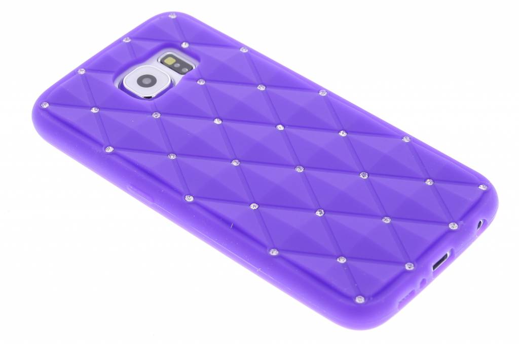 Image of Paars siliconen hoesje met strass voor de Samsung Galaxy S6